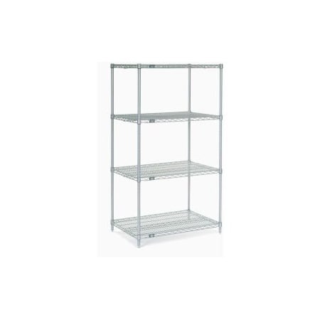 Nexelate    Silver Epoxy Wire Shelving Starter Unit - 5 Tier - 36W X 21D X 63H